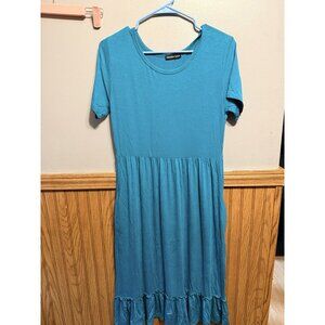 Hemish Usa Women’s Short sleeve Turquoise Dress Size Large